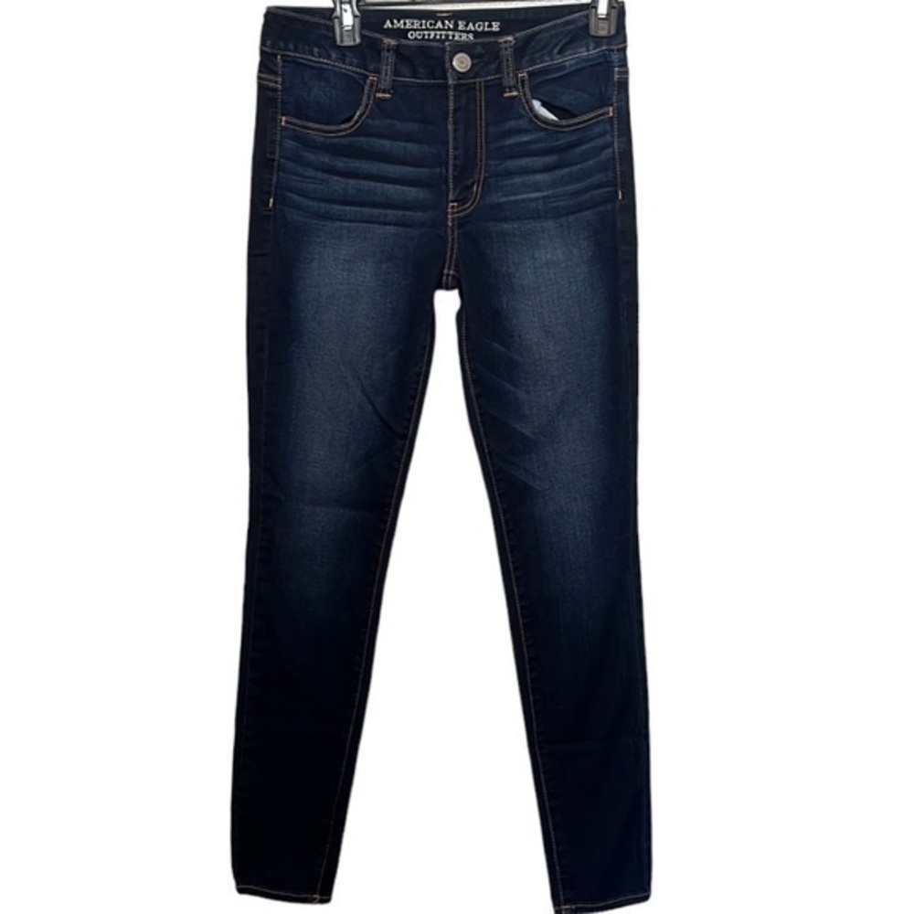 American Eagle Hi Rise Jegging Super Stretch Womens size 6, dark blue wash
